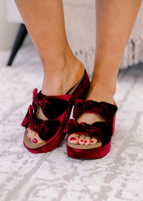 Corky's: Sugar Talking Heels, Burgundy Velvet
