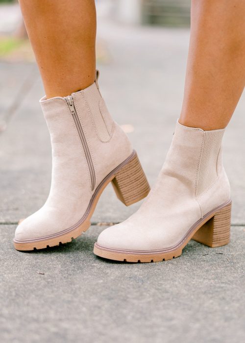 Keep 'Em Close Booties, Sand