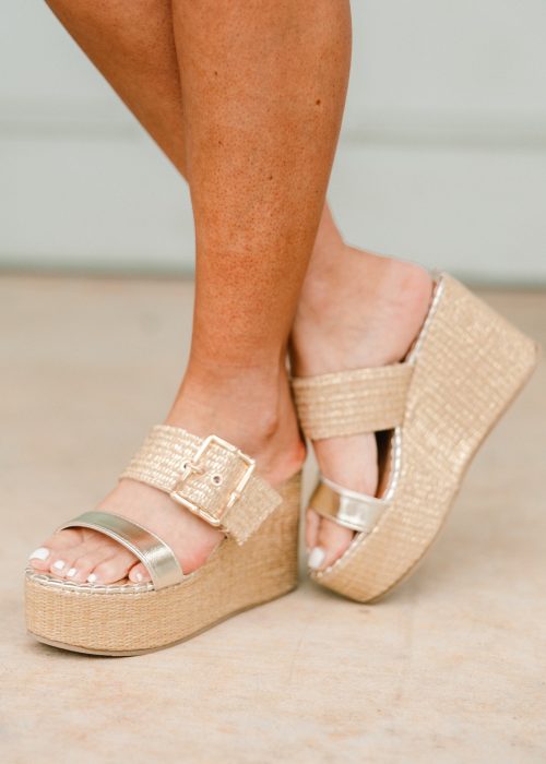 One For The Books Wedges, Gold