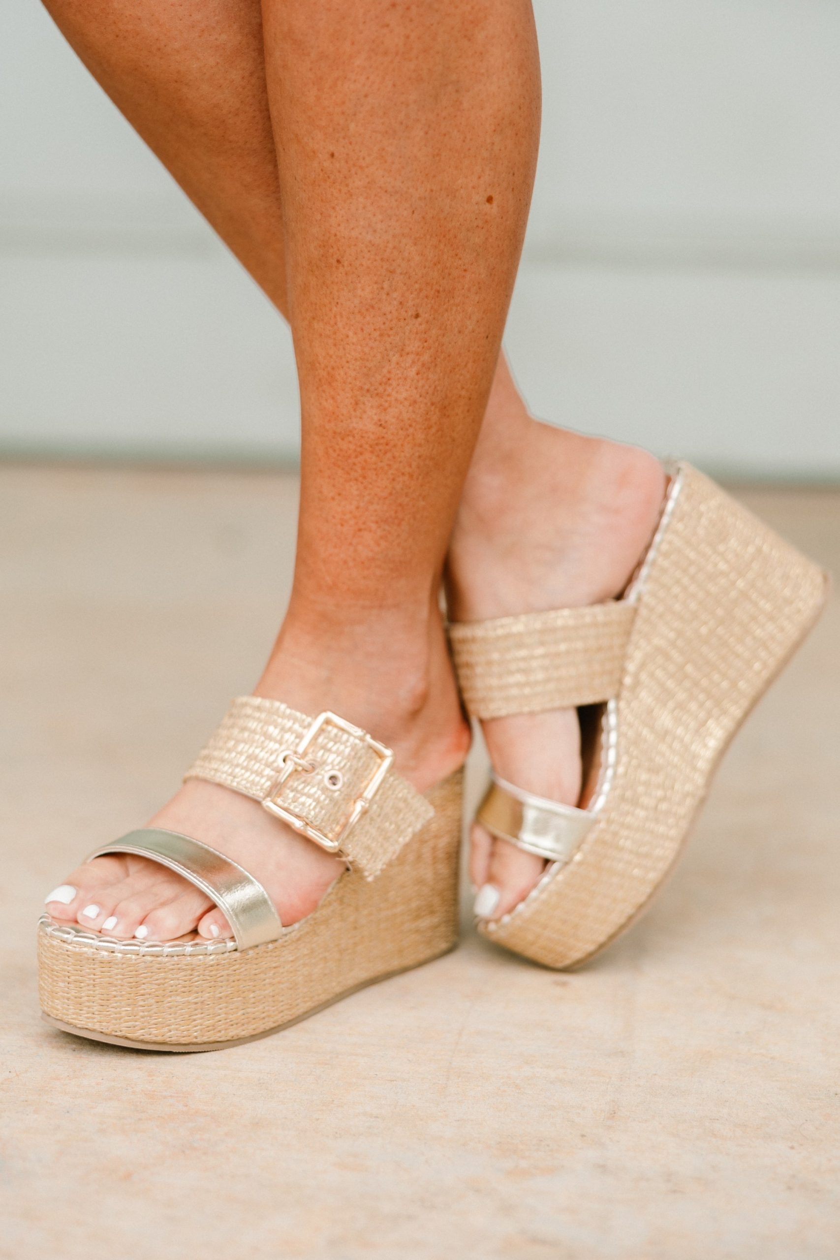 One For The Books Wedges, Gold