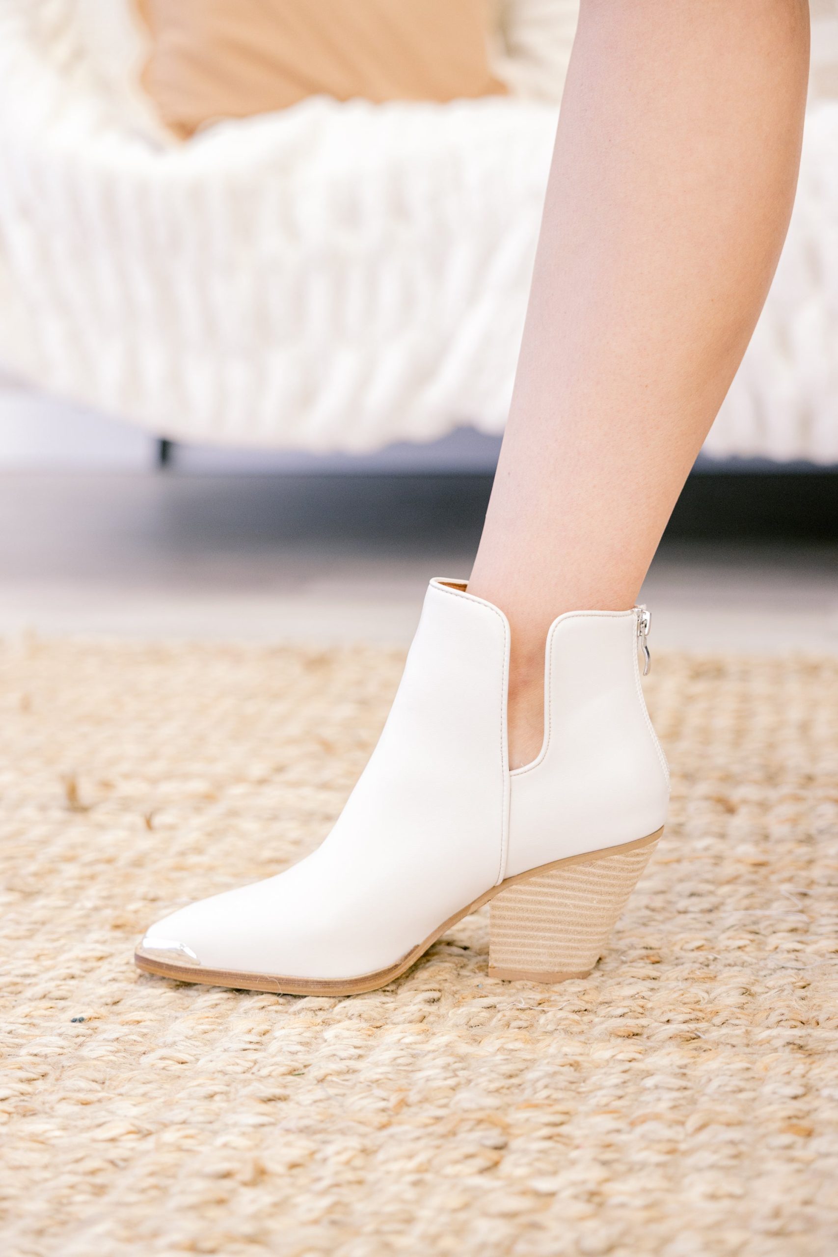 Saddle And Spur Booties, Off White - Image 4