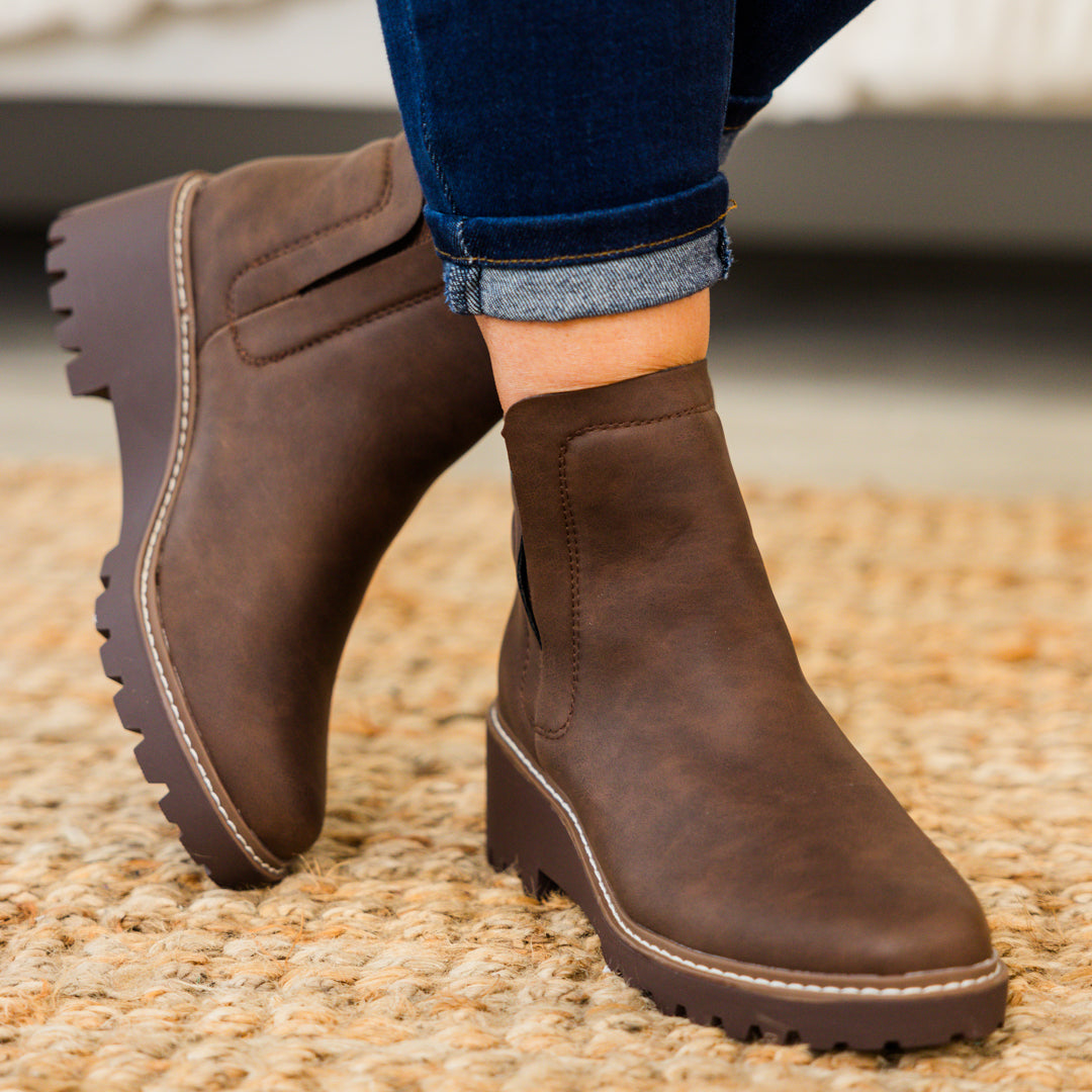 Sleek Street Booties, Brown - Image 6