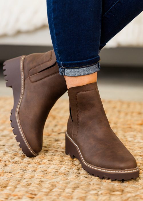 Sleek Street Booties, Brown
