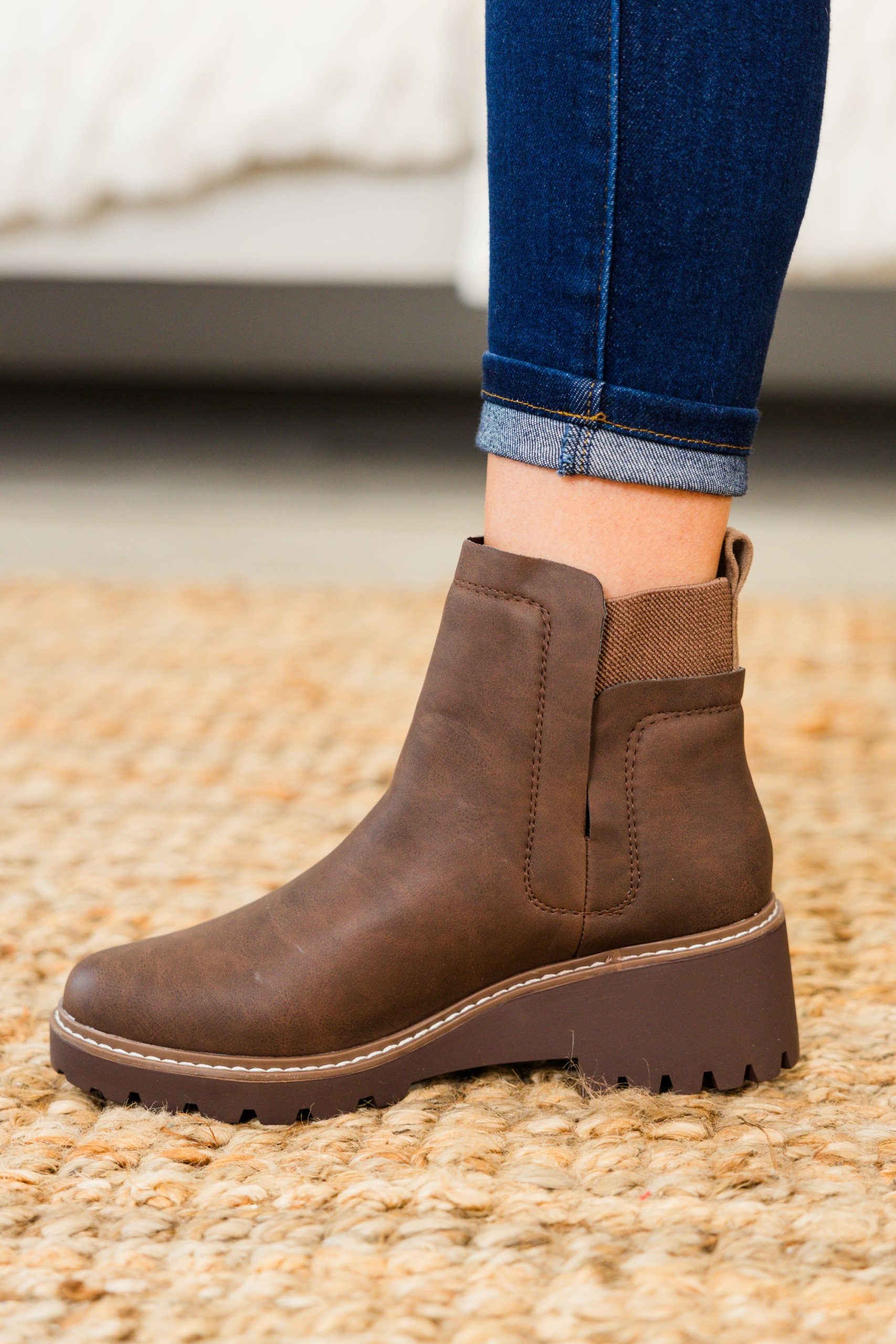 Sleek Street Booties, Brown - Image 3